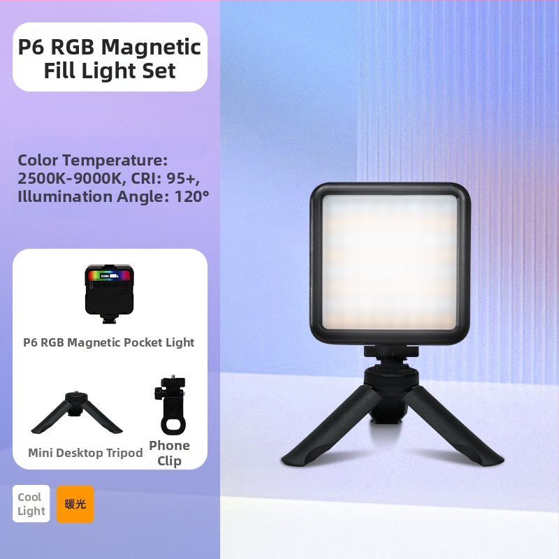 Inkex WL Mini LED svetlo do dopĺňania – Prenosné vreckové LED svetlo, 7W, 3.7V, tri teploty farieb, ručné ovládanie pre živé selfie video