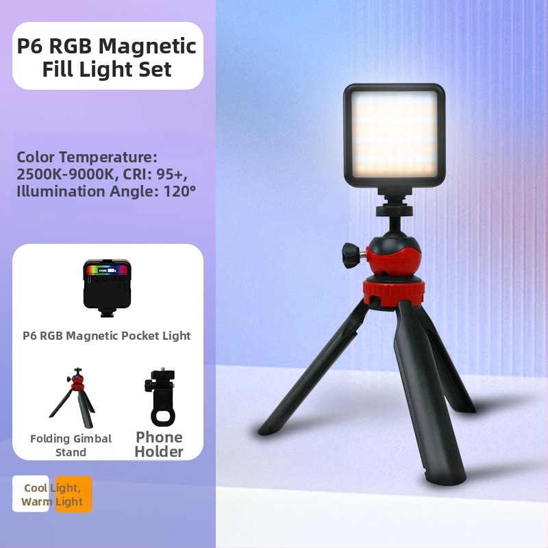 Inkex WL Mini LED svetlo do dopĺňania – Prenosné vreckové LED svetlo, 7W, 3.7V, tri teploty farieb, ručné ovládanie pre živé selfie video