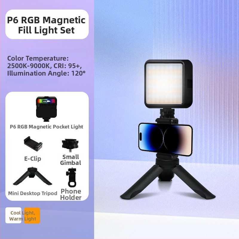 Inkex WL Mini LED svetlo do dopĺňania – Prenosné vreckové LED svetlo, 7W, 3.7V, tri teploty farieb, ručné ovládanie pre živé selfie video