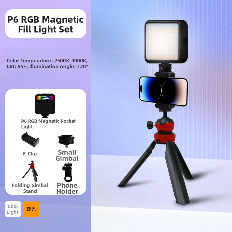 Inkex WL Mini LED svetlo do dopĺňania – Prenosné vreckové LED svetlo, 7W, 3.7V, tri teploty farieb, ručné ovládanie pre živé selfie video
