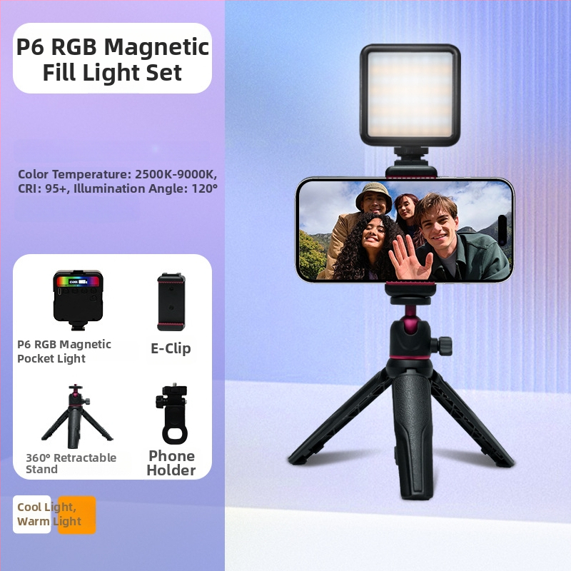 Inkex WL Mini LED svetlo do dopĺňania – Prenosné vreckové LED svetlo, 7W, 3.7V, tri teploty farieb, ručné ovládanie pre živé selfie video