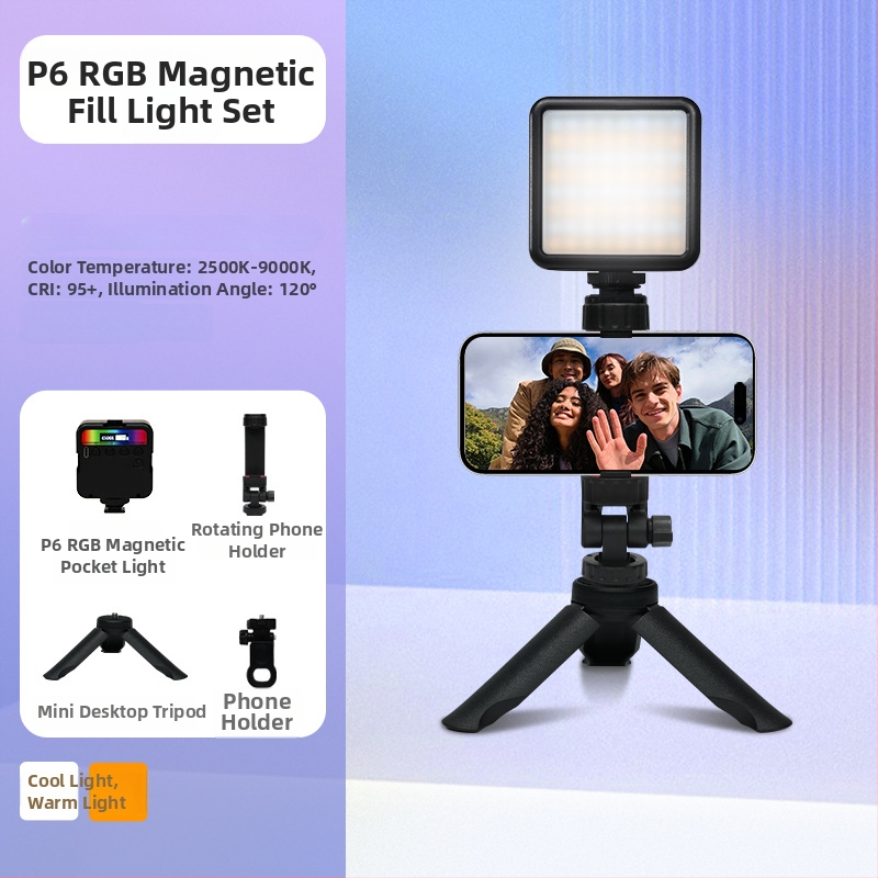 Inkex WL Mini LED svetlo do dopĺňania – Prenosné vreckové LED svetlo, 7W, 3.7V, tri teploty farieb, ručné ovládanie pre živé selfie video