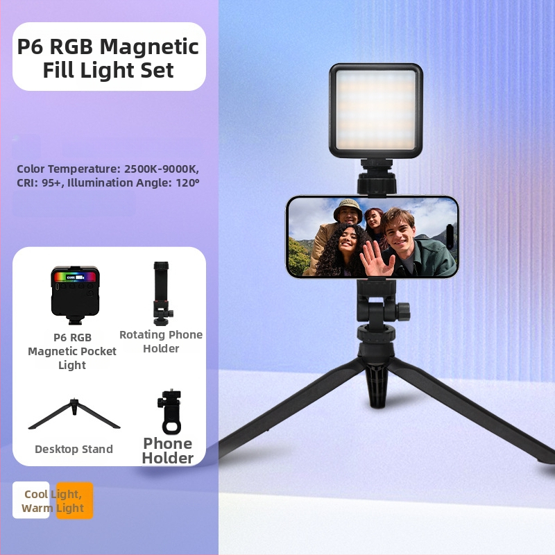 Inkex WL Mini LED svetlo do dopĺňania – Prenosné vreckové LED svetlo, 7W, 3.7V, tri teploty farieb, ručné ovládanie pre živé selfie video