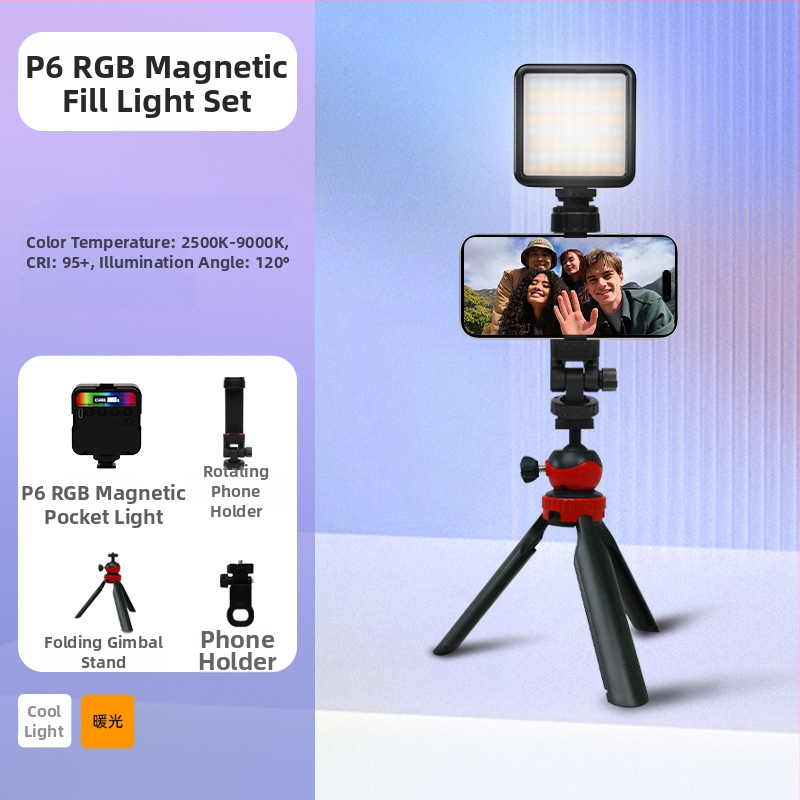 Inkex WL Mini LED svetlo do dopĺňania – Prenosné vreckové LED svetlo, 7W, 3.7V, tri teploty farieb, ručné ovládanie pre živé selfie video
