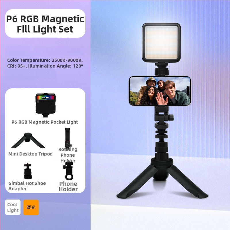 Inkex WL Mini LED svetlo do dopĺňania – Prenosné vreckové LED svetlo, 7W, 3.7V, tri teploty farieb, ručné ovládanie pre živé selfie video