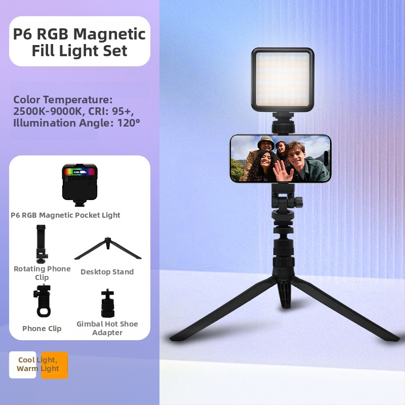 Inkex WL Mini LED svetlo do dopĺňania – Prenosné vreckové LED svetlo, 7W, 3.7V, tri teploty farieb, ručné ovládanie pre živé selfie video
