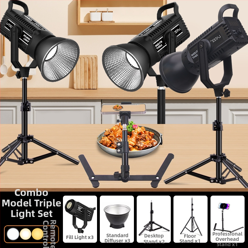 LATZZ Osvetlenie na doplnenie pre živé vysielanie, fotografovanie a krátke videá — 101–150W, 220V, Tri farebné teploty