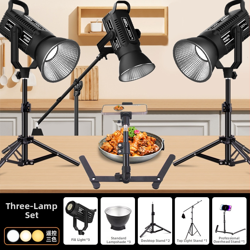 LATZZ Osvetlenie na doplnenie pre živé vysielanie, fotografovanie a krátke videá — 101–150W, 220V, Tri farebné teploty