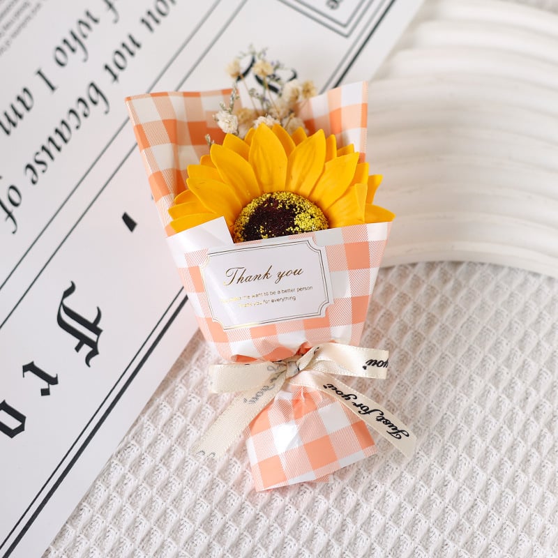 Buchet de flori din săpun, mini buchet cu floarea-soarelui pentru absolvire; varietate 22317017665, nu este importat, potrivit pentru cadouri promoționale, de afaceri și comemorative