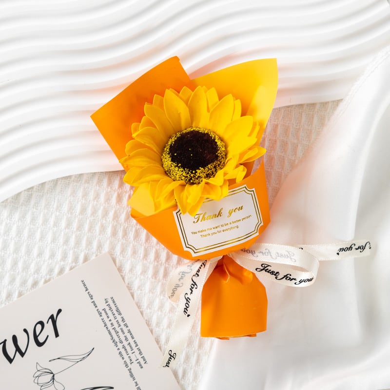 Buchet de flori din săpun, mini buchet cu floarea-soarelui pentru absolvire; varietate 22317017665, nu este importat, potrivit pentru cadouri promoționale, de afaceri și comemorative