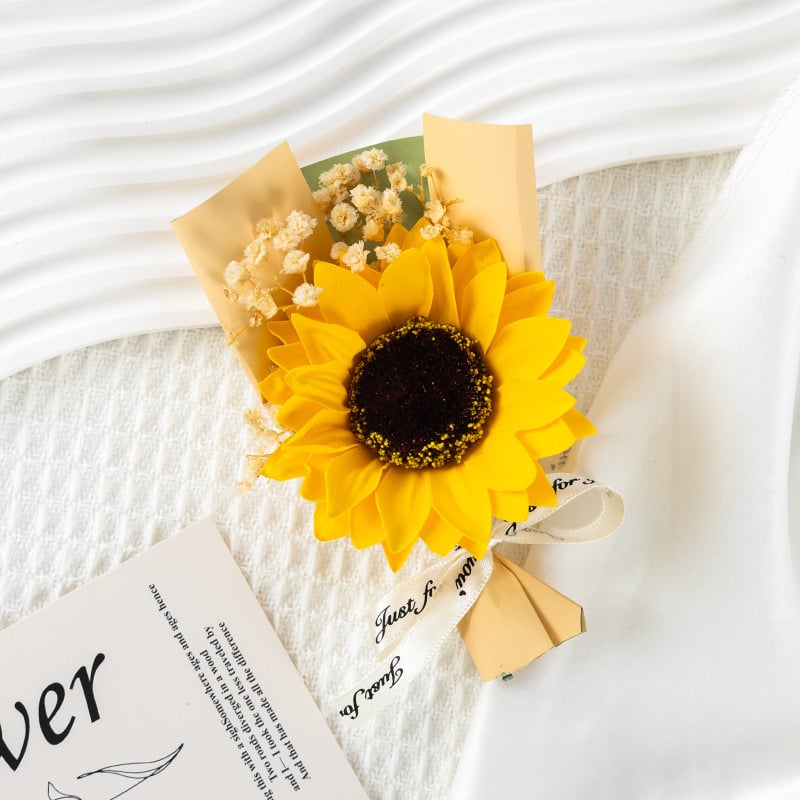 Buchet de flori din săpun, mini buchet cu floarea-soarelui pentru absolvire; varietate 22317017665, nu este importat, potrivit pentru cadouri promoționale, de afaceri și comemorative