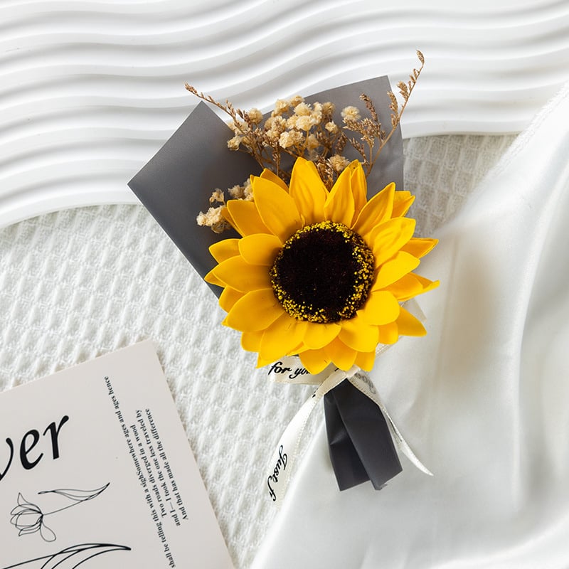 Buchet de flori din săpun, mini buchet cu floarea-soarelui pentru absolvire; varietate 22317017665, nu este importat, potrivit pentru cadouri promoționale, de afaceri și comemorative