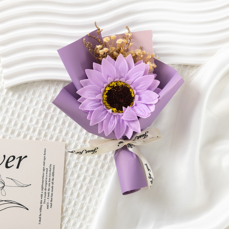Buchet de flori din săpun, mini buchet cu floarea-soarelui pentru absolvire; varietate 22317017665, nu este importat, potrivit pentru cadouri promoționale, de afaceri și comemorative