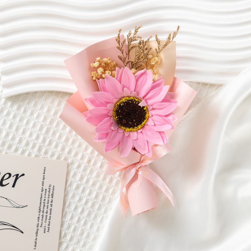 Buchet de flori din săpun, mini buchet cu floarea-soarelui pentru absolvire; varietate 22317017665, nu este importat, potrivit pentru cadouri promoționale, de afaceri și comemorative
