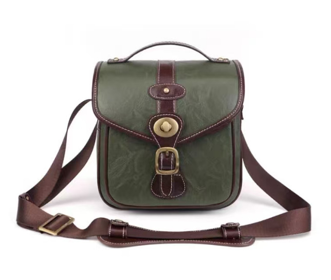 Τσάντα κάμερας SLR με αποθήκευση φακών, PU υλικό, ιμάντας αερόσφυξης, ρετρό στυλ