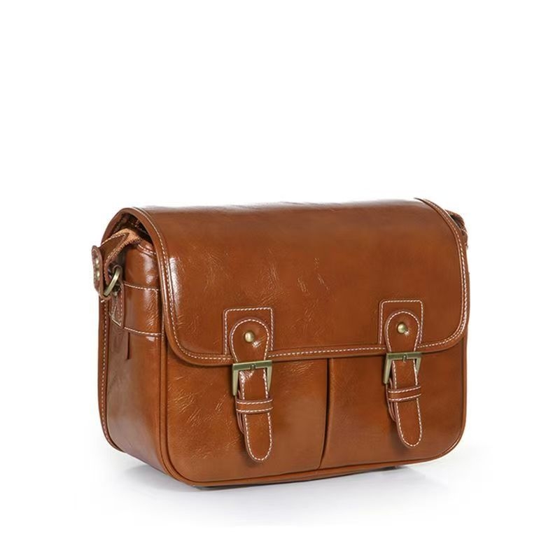 Τσάντα κάμερας SLR με αποθήκευση φακών, PU υλικό, ιμάντας αερόσφυξης, ρετρό στυλ