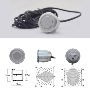 Garsinės atbulinės eigos radaro jutiklis, plokščioji 22 mm zondo, 12V maitinimas, 1 zondas, buzzer įspėjimas