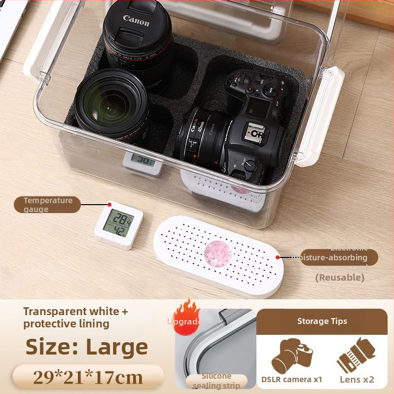 Kamera nedvességvédő doboz SLR digitális felszereléshez – szárítás, penészmentes, zárt tárolás objektívek és felszerelések számára