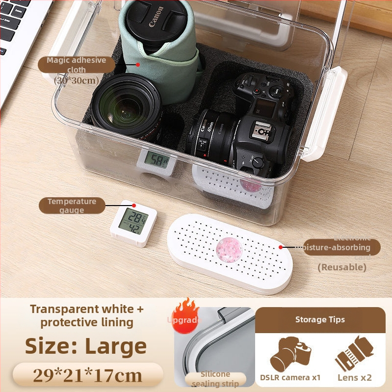Kamera nedvességvédő doboz SLR digitális felszereléshez – szárítás, penészmentes, zárt tárolás objektívek és felszerelések számára
