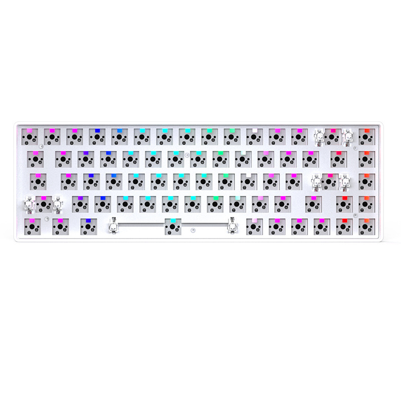 Kit tastatură mecanică de 68 de taste cu iluminare RGB, trei moduri Bluetooth/Wired/2.4G, hot-plug, model ZK68