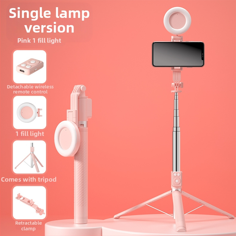 BT12 Bluetooth selfie bot és állvány LED világítással, távirányítóval