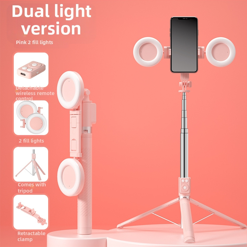 BT12 Bluetooth selfie bot és állvány LED világítással, távirányítóval