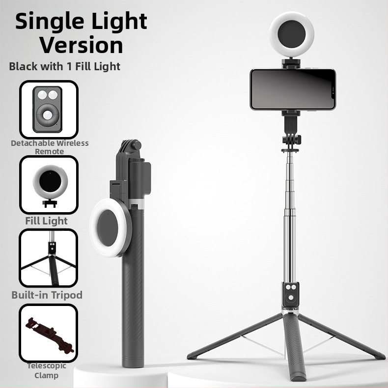 BT12 Bluetooth selfie bot és állvány LED világítással, távirányítóval