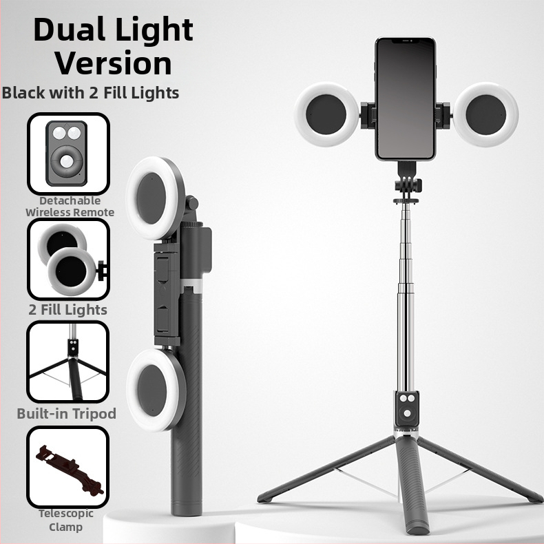 BT12 Bluetooth selfie bot és állvány LED világítással, távirányítóval