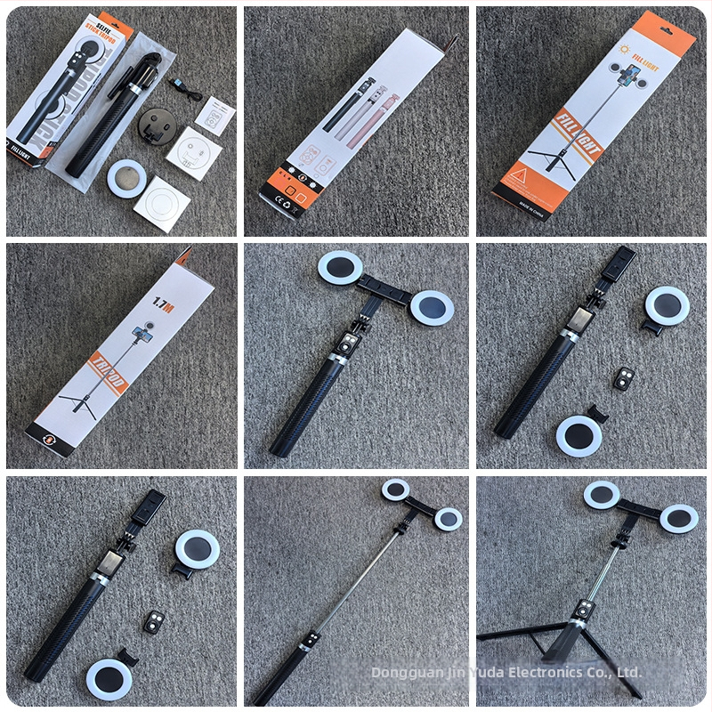 BT12 Bluetooth selfie lazda su tripodu ir LED apšvietimu, su nuotolinio valdymu