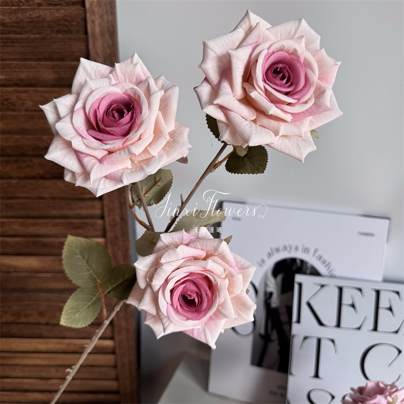 Umjetna ruža od svile – europski stil, ručna izrada, za svadbeni hodnik, vanjska upotreba i fotografijski rekviziti