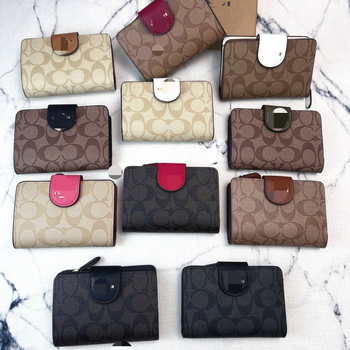 Portofel feminin din PVC, model cu dungi, cu mai multe compartimente pentru carduri, buzunar pentru monede și suport pentru ID