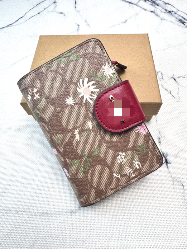 Portofel feminin din PVC, model cu dungi, cu mai multe compartimente pentru carduri, buzunar pentru monede și suport pentru ID