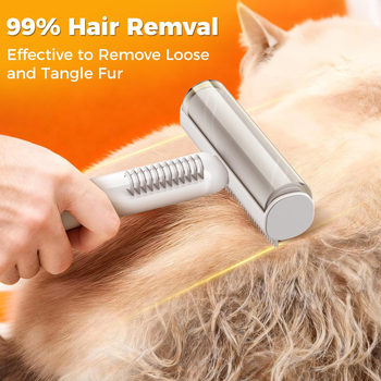 Volpet/Wopet Îndepărtător de păr pentru animale de companie pentru pisici cu blană lungă — ABS, oțel inoxidabil, cauciuc, cap pătrat