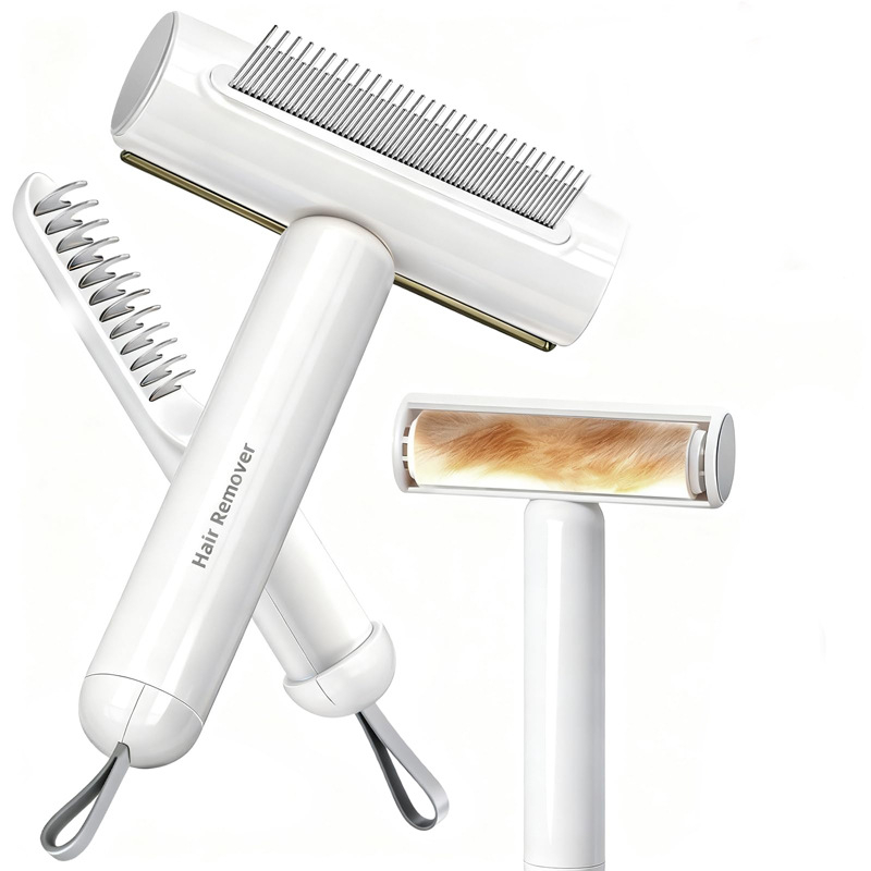 Volpet/Wopet Îndepărtător de păr pentru animale de companie pentru pisici cu blană lungă — ABS, oțel inoxidabil, cauciuc, cap pătrat