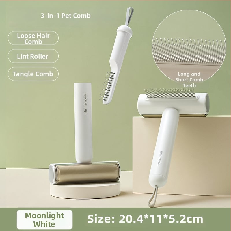 Volpet/Wopet Îndepărtător de păr pentru animale de companie pentru pisici cu blană lungă — ABS, oțel inoxidabil, cauciuc, cap pătrat