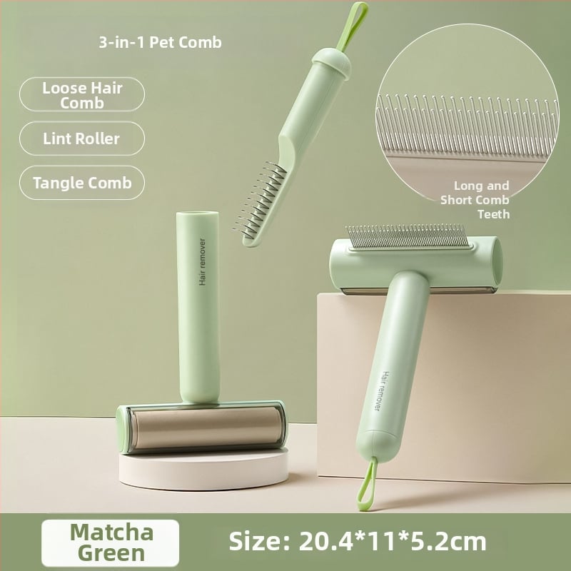 Volpet/Wopet Îndepărtător de păr pentru animale de companie pentru pisici cu blană lungă — ABS, oțel inoxidabil, cauciuc, cap pătrat