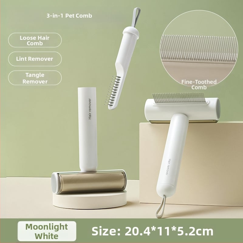 Volpet/Wopet Îndepărtător de păr pentru animale de companie pentru pisici cu blană lungă — ABS, oțel inoxidabil, cauciuc, cap pătrat