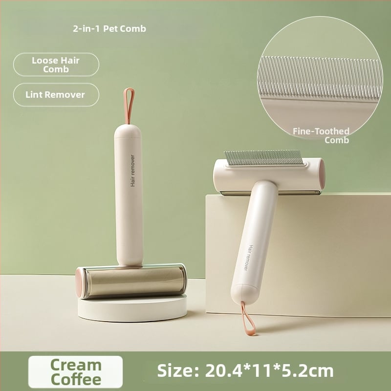 Volpet/Wopet Îndepărtător de păr pentru animale de companie pentru pisici cu blană lungă — ABS, oțel inoxidabil, cauciuc, cap pătrat