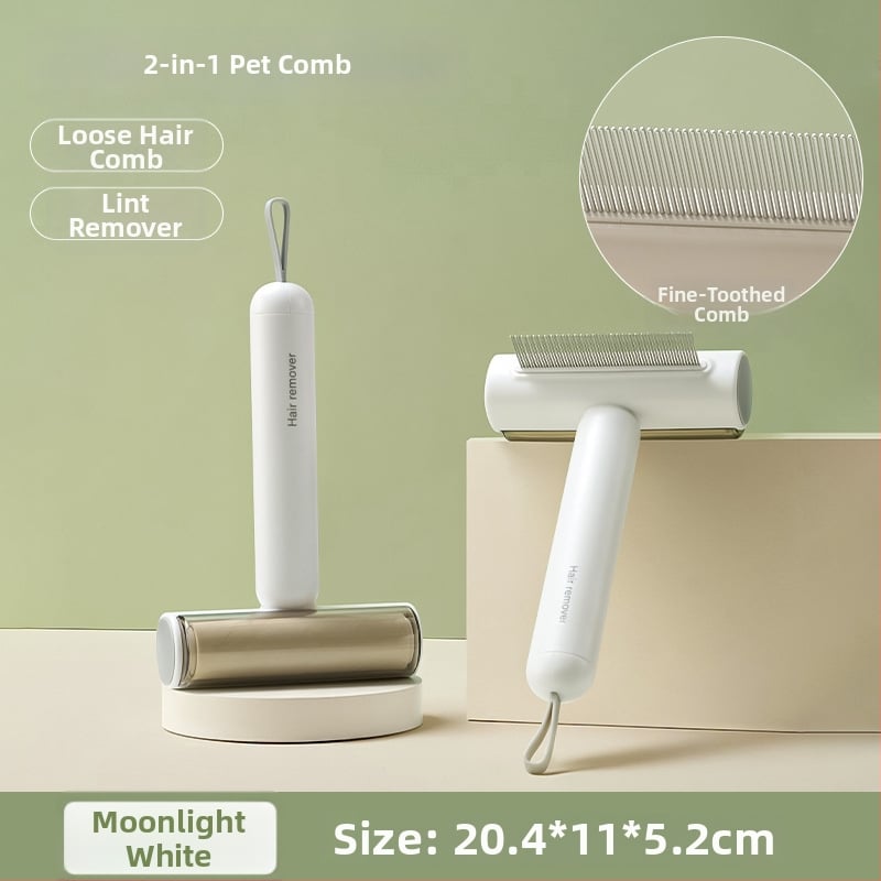 Volpet/Wopet Îndepărtător de păr pentru animale de companie pentru pisici cu blană lungă — ABS, oțel inoxidabil, cauciuc, cap pătrat