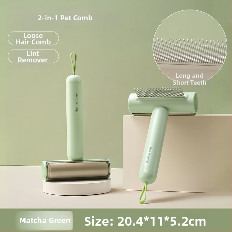 Volpet/Wopet Îndepărtător de păr pentru animale de companie pentru pisici cu blană lungă — ABS, oțel inoxidabil, cauciuc, cap pătrat