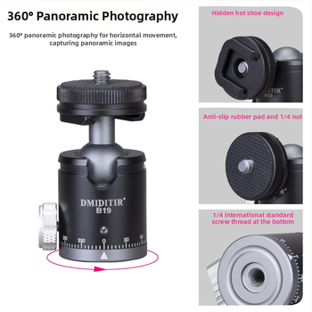 T130+T150+T180 Ball Head statīvs - alumīnija sakausējums + ABS, slodze 6-10 kg, ātri atbrīvotā plāksne iekļauta