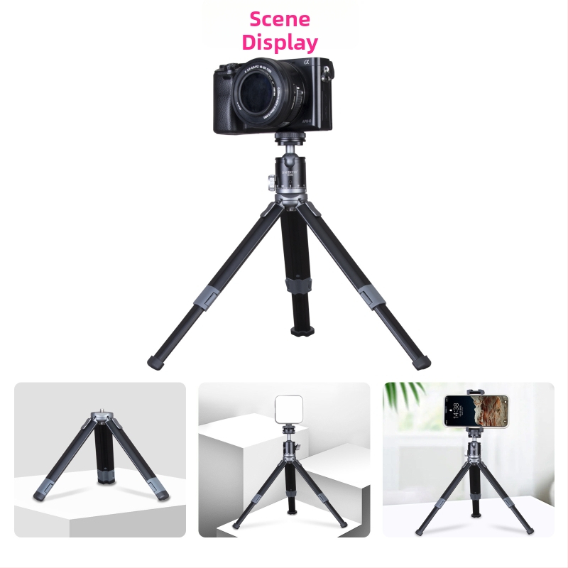 T130+T150+T180 Ball Head statīvs - alumīnija sakausējums + ABS, slodze 6-10 kg, ātri atbrīvotā plāksne iekļauta