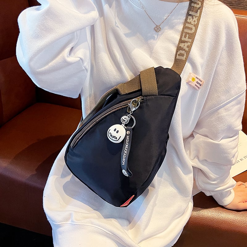 Geantă crossbody din material cu flori de mătase, închidere tip capac, buzunar cu fermoar, căptușeală PU, design exterior tridimensional, stil unisex