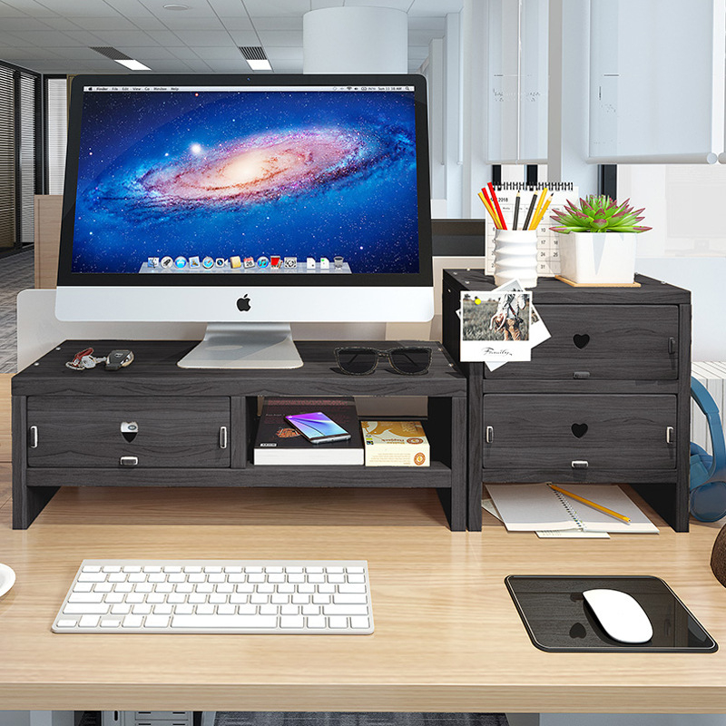 Βάση οθόνης υπολογιστή με 3 επίπεδα, ράφι αποθήκευσης γραφείου, υλικό: πλάκα, απαιτείται συναρμολόγηση, για γραφείο και σπίτι