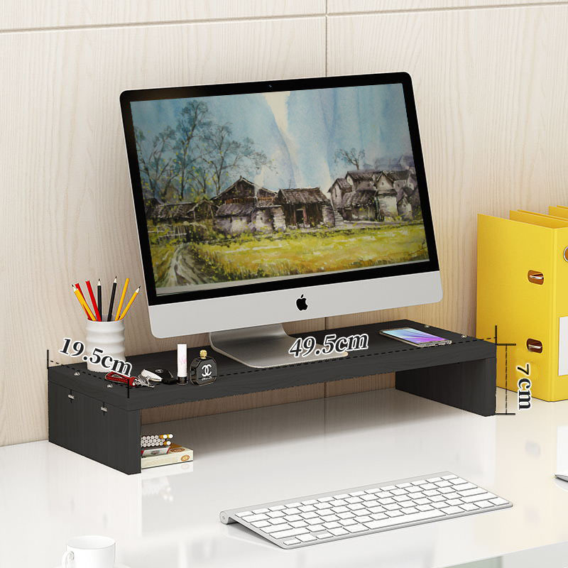 Βάση οθόνης υπολογιστή με 3 επίπεδα, ράφι αποθήκευσης γραφείου, υλικό: πλάκα, απαιτείται συναρμολόγηση, για γραφείο και σπίτι