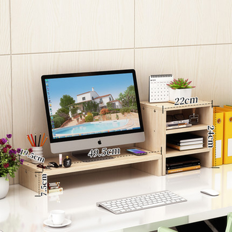 Βάση οθόνης υπολογιστή με 3 επίπεδα, ράφι αποθήκευσης γραφείου, υλικό: πλάκα, απαιτείται συναρμολόγηση, για γραφείο και σπίτι