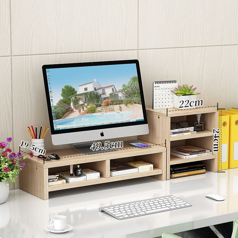 Βάση οθόνης υπολογιστή με 3 επίπεδα, ράφι αποθήκευσης γραφείου, υλικό: πλάκα, απαιτείται συναρμολόγηση, για γραφείο και σπίτι