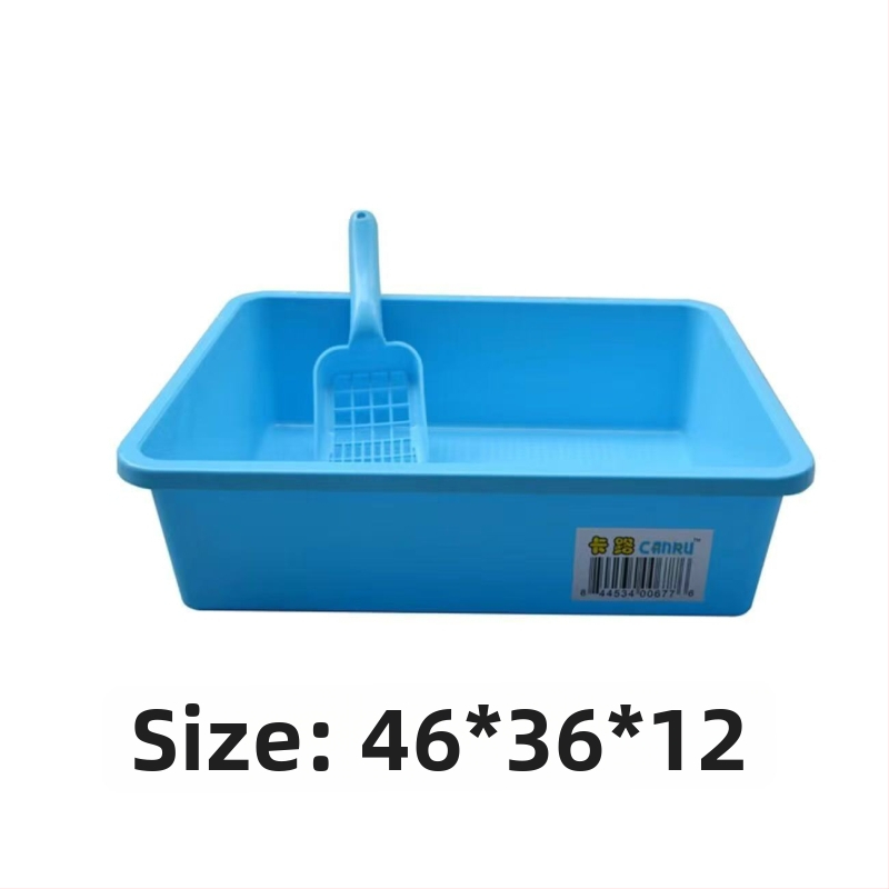 Kaķa smilšu kastīte, daļēji slēgta, dubultslāņu dizains, no plastmasas, iekļauta lāpsta