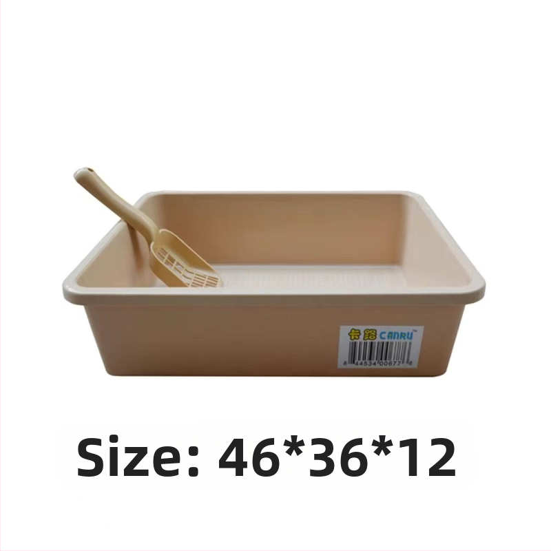 Kaķa smilšu kastīte, daļēji slēgta, dubultslāņu dizains, no plastmasas, iekļauta lāpsta