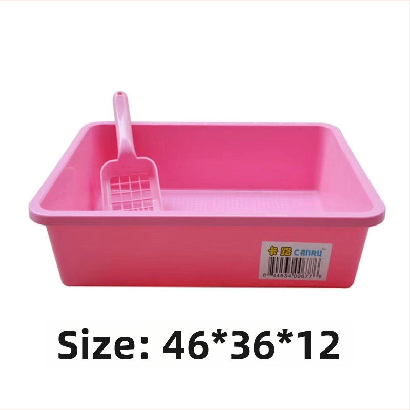 Kaķa smilšu kastīte, daļēji slēgta, dubultslāņu dizains, no plastmasas, iekļauta lāpsta